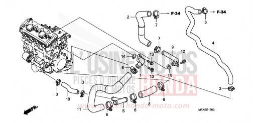 WATER PIPE CBF1000A de 2010